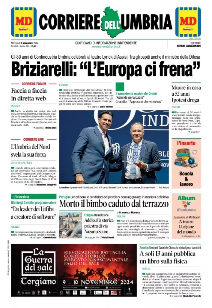 Prima-pagina-corriere umbria-del-2024-11-06